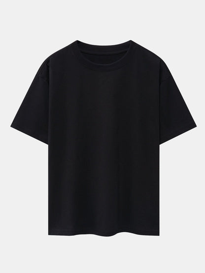 Enkel tung oversize-t-shirt med nedhasade axelsömmar