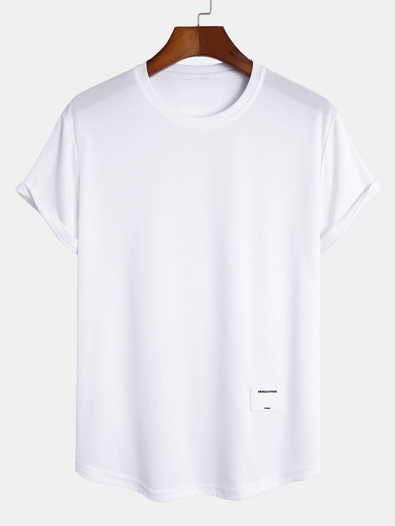Muskelpassform Arc Hem Mesh T-shirt