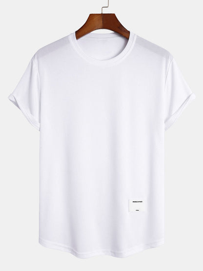 Muskelpassform Arc Hem Mesh T-shirt