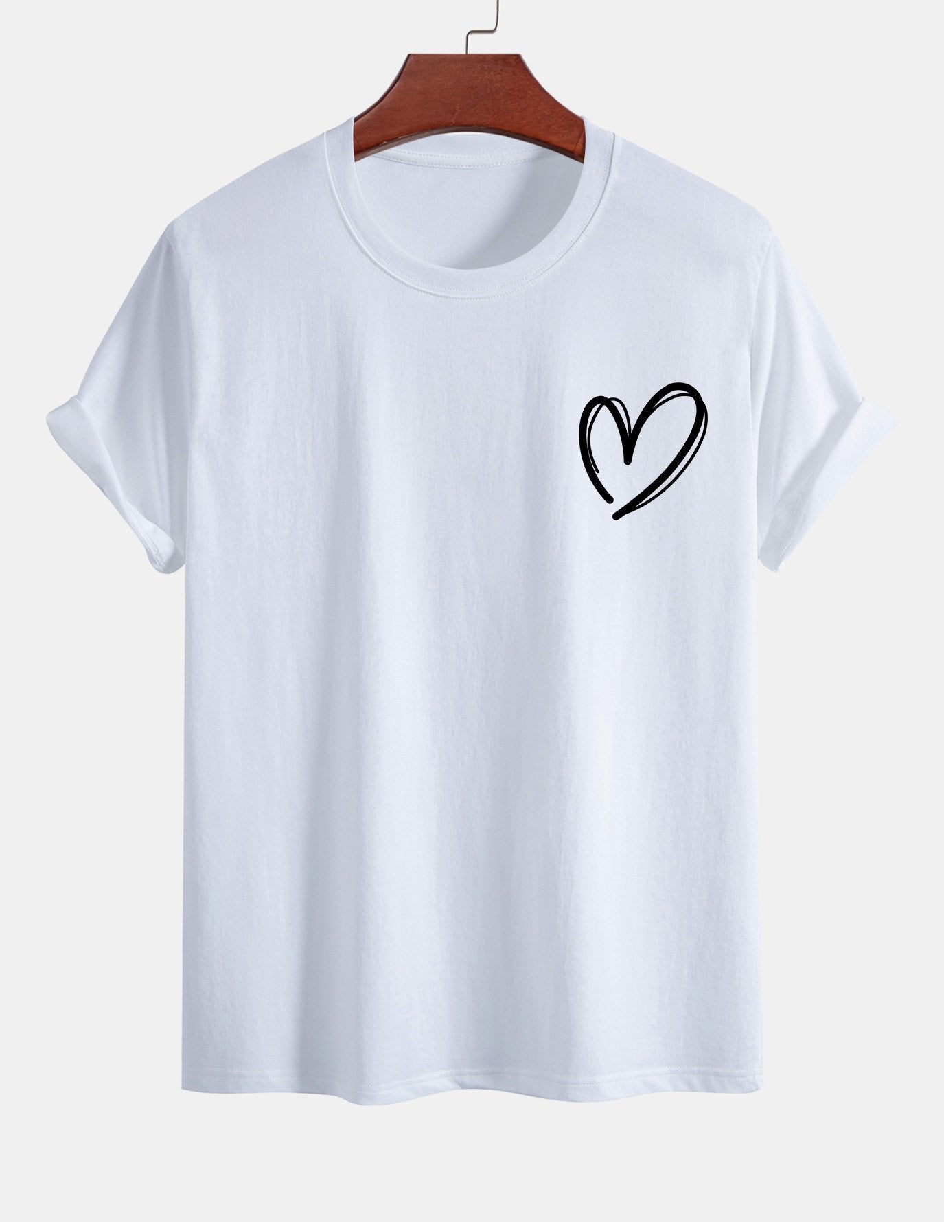 T-shirt i bomull med hjärtmönster och normal passform