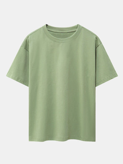 Enkel tung oversize-t-shirt med nedhasade axelsömmar