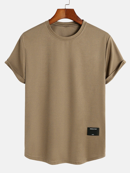 Muskelpassform Arc Hem Mesh T-shirt